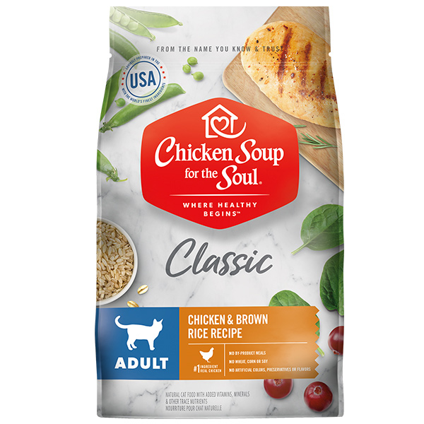 Classic  Adult Cat Dry Food - Chicken & Brown Rice Recipe (front of bag)