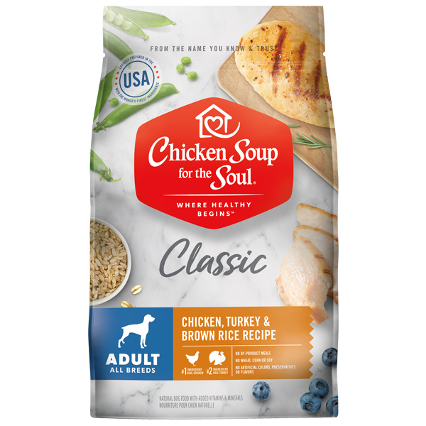 Classic Adult Dry Dog Food - Chicken, Turkey & Brown Rice Recipe (front of bag)