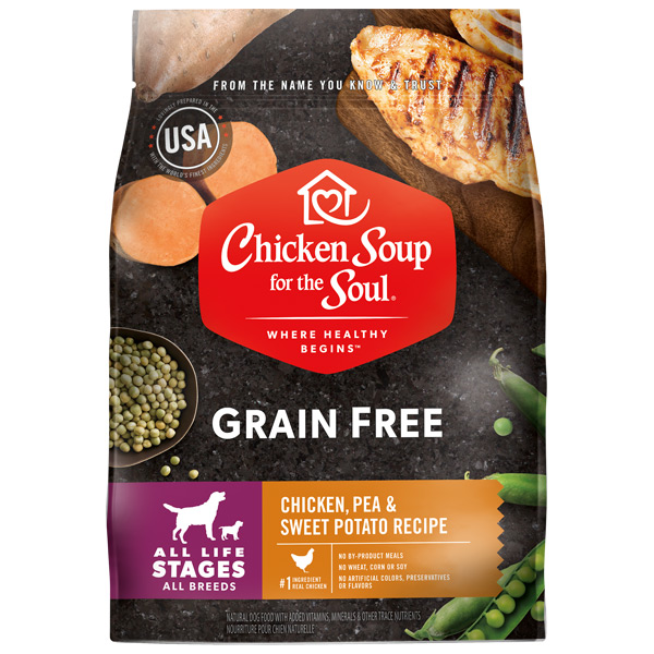 Grain Free Dog Food - Chicken, Pea & Sweet Potato Recipe (front of bag)