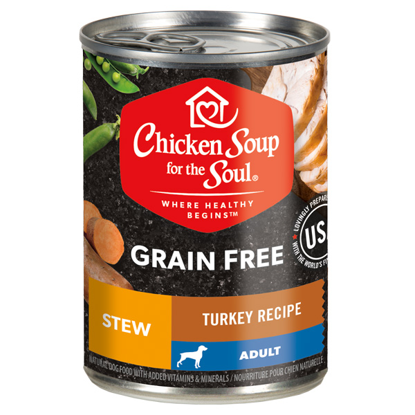 Grain Free Wet Dog Food - Turkey Recipe Stew (front of can)