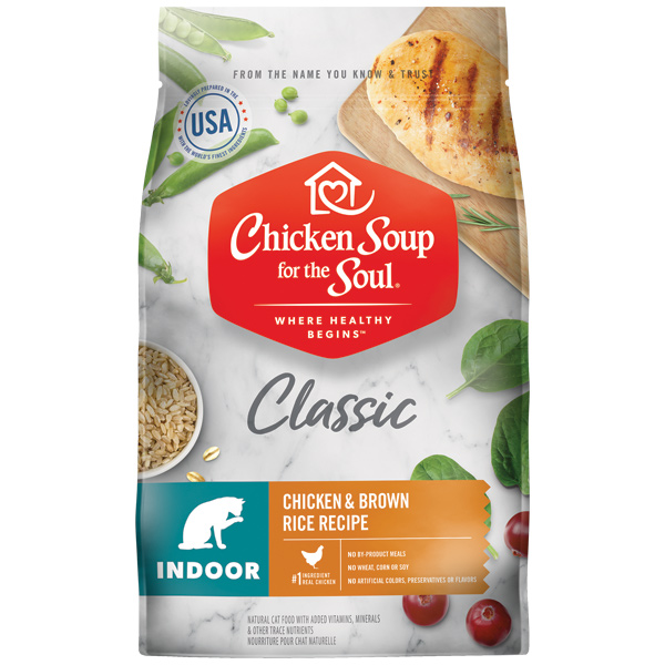 Classic Indoor Cat Dry Food - Chicken & Brown Rice Recipe (front of bag)