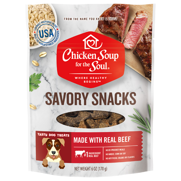 Dog Treats - Beef Savory Snacks (front of bag)