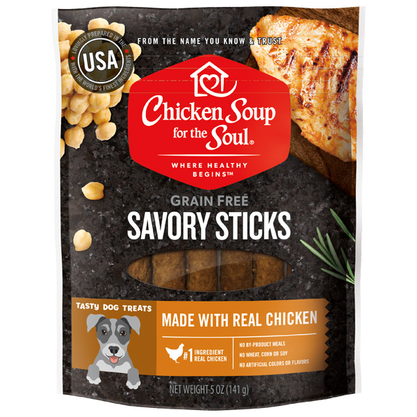 Grain Free Dog Treats - Chicken Savory Sticks (front of bag)