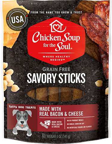 Grain Free Dog Treats - Bacon & Cheese Savory Sticks (front view)