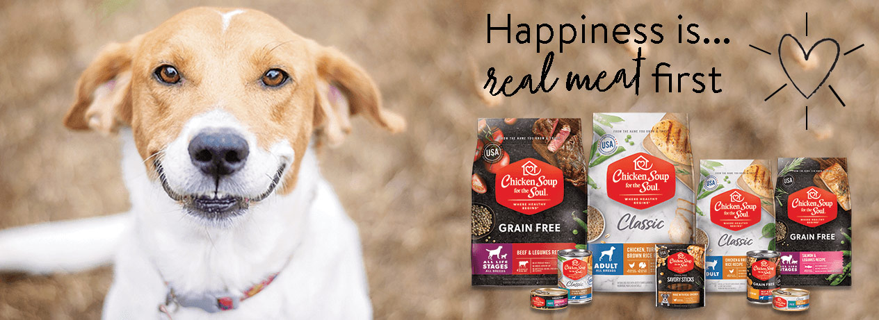 Chicken Soup for the Soul Pet Food: Happiness is... real meat first