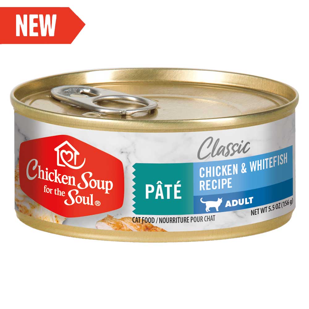 Classic Chicken & Whitefish Recipe Pâté Adult Cat Food (front of can)