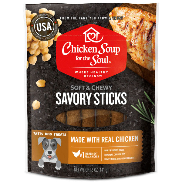 Soft & Chewy Dog Treats - Chicken Savory Sticks (front of bag)