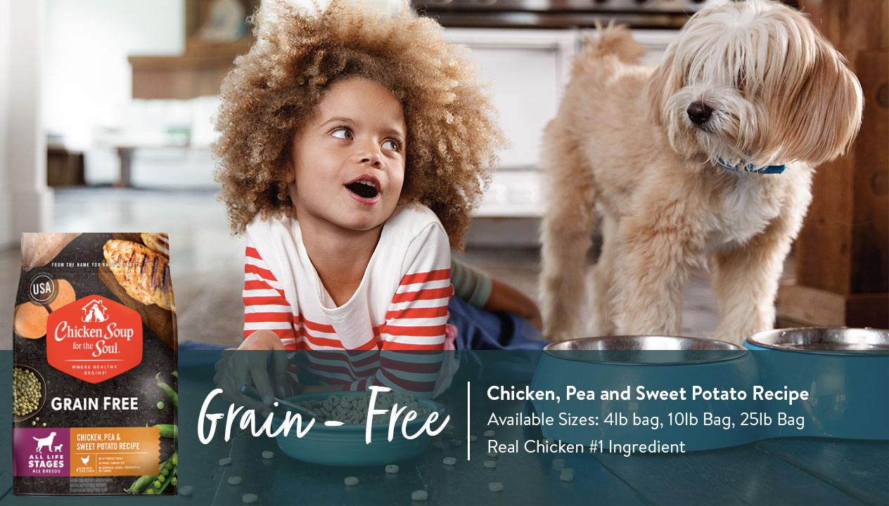 Grain Free Dog Food: Chicken, Pea, Sweet Potato Recipe Ad