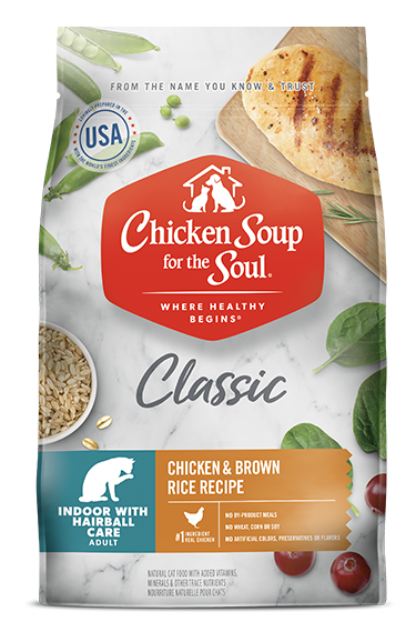 Classic Indoor with Hairball Care Adult Cat Dry Food - Chicken & Brown Rice Recipe (front view)