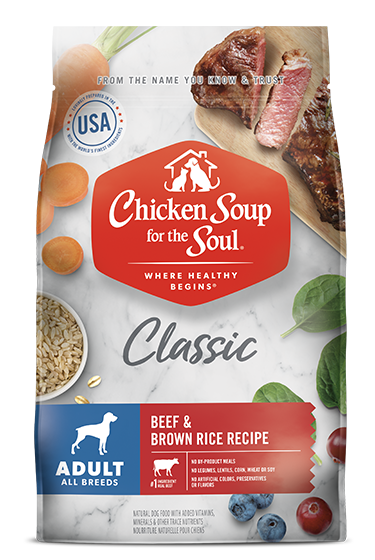 Classic Adult Dry Dog Food - Beef & Brown Rice Recipe front of bag