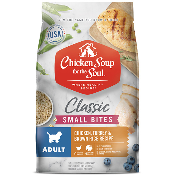 Classic Adult Small Bites Dog Food - Chicken, Turkey & Brown Rice Recipe (front of bag)