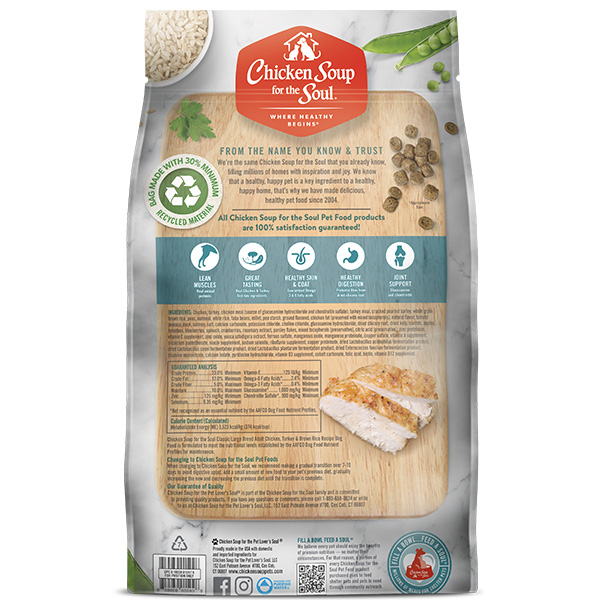Classic Large Breed Adult Dry Food - Chicken, Turkey & Brown Rice Recipe (back of bag)