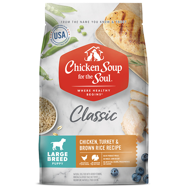 Classic Large Breed Puppy Dry Food - Chicken, Turkey & Brown Rice Recipe (front of bag)
