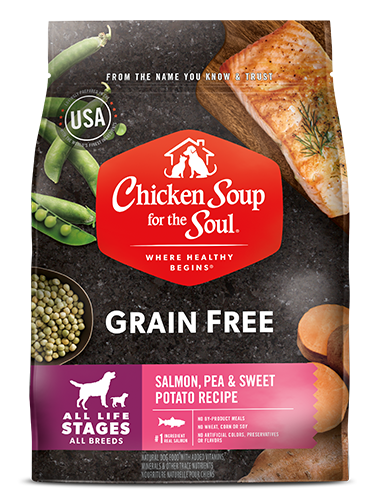 Grain Free Dog Food - Salmon, Pea & Sweet Potato Recipe (front view image)