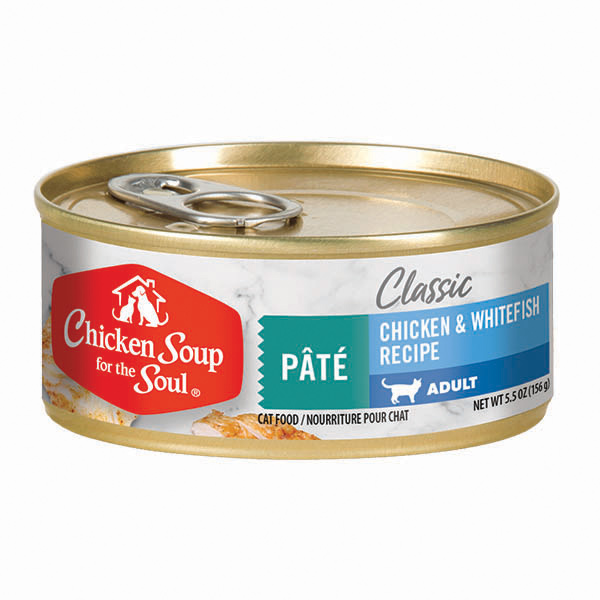 Classic Chicken & Whitefish Recipe Pâté Adult Cat Food (front of can)