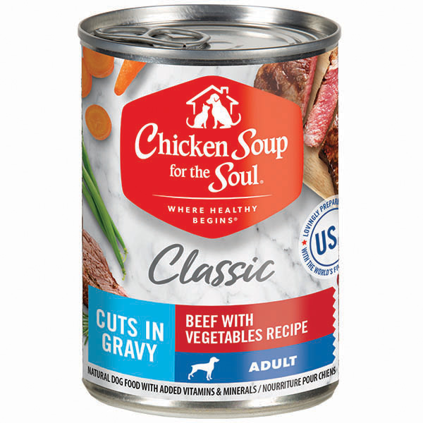 Classic Adult Dog Wet Food - Beef with Vegetables Recipe Cuts In Gravy (front view)