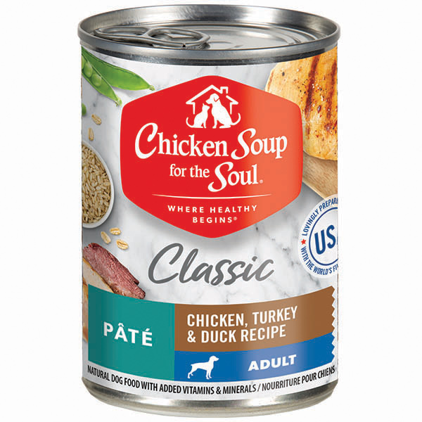 Classic Adult Dog Wet Food - Chicken, Turkey & Duck Recipe Pâté (front of can)