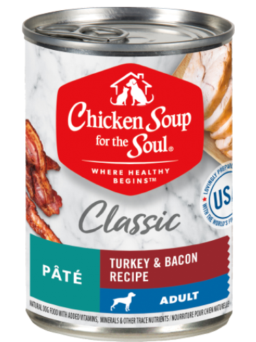 Classic Wet Dog Food - Turkey and Bacon Recipe Pâté (front view)