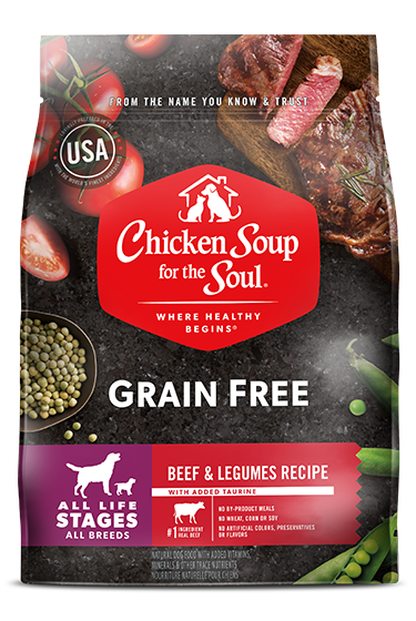 Grain Free Dog Food - Beef & Legumes Recipe (front view image)