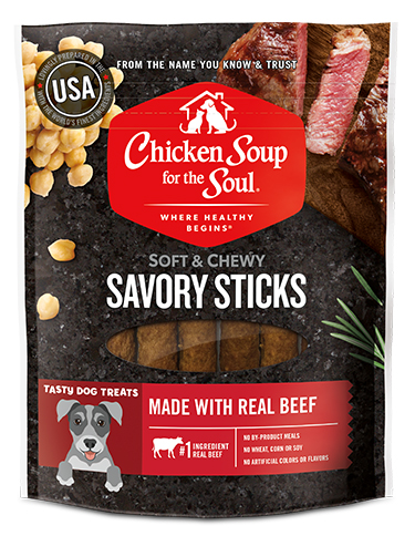 Soft & Chewy Dog Treats - Beef Savory Sticks (front view)