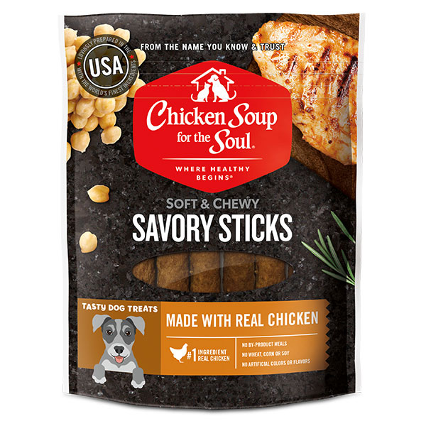 Soft & Chewy Dog Treats - Chicken Savory Sticks (front of bag)