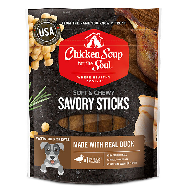 Soft & Chewy Dog Treats - Duck Savory Sticks (front of bag)