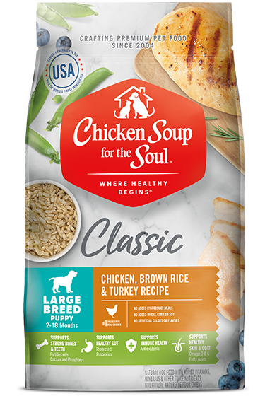 Classic Large Breed Puppy Natural Dry Dog Food - Chicken, Brown Rice & Turkey Recipe (front view)