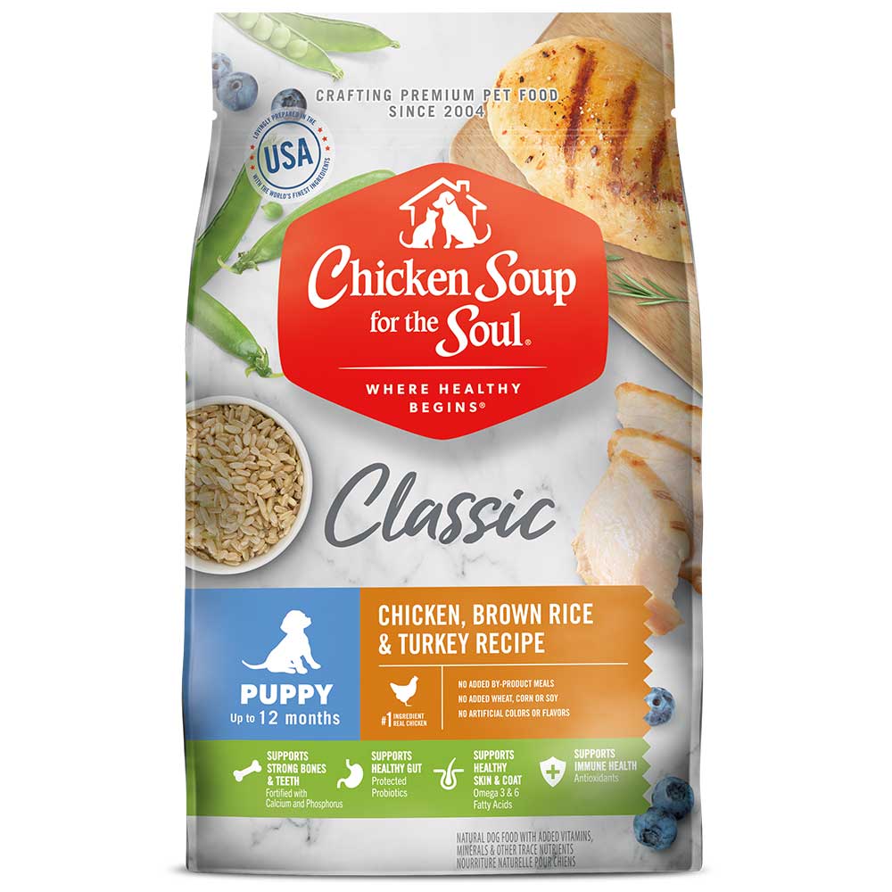 Classic Puppy (Up to 12 Months) Dry Dog Food - Chicken, Brown Rice & Turkey Recipe (front of bag)