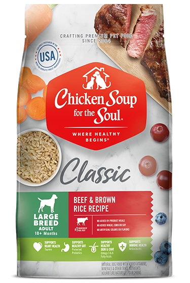 Classic Large Breed Adult Dry Dog Food - Beef & Brown Rice Recipe (front of bag)