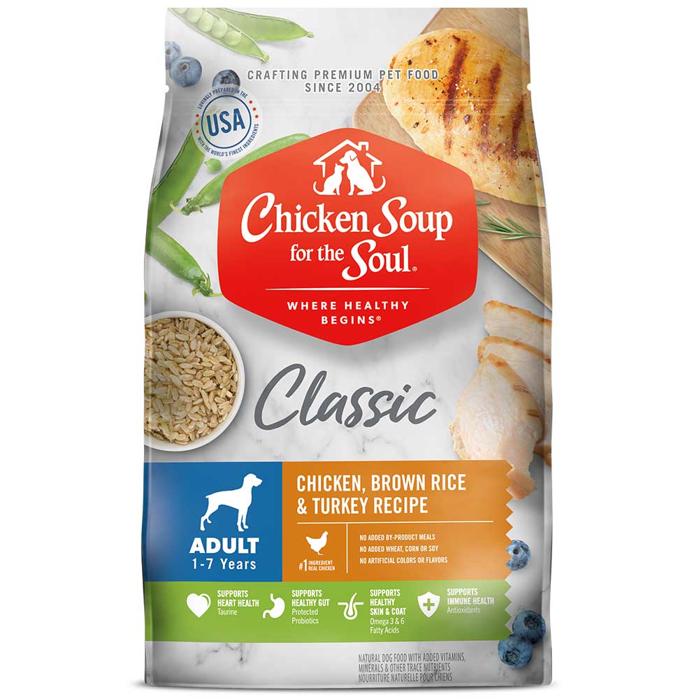 Classic Adult (1-7 years) Dry Dog Food - Chicken, Brown Rice & Turkey Recipe (front of bag)