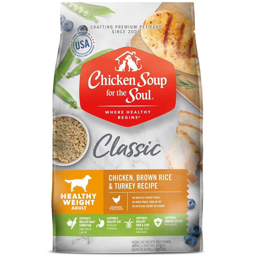 Classic Healthy Weight Adult Dry Dog Food - Chicken, Brown Rice & Turkey Recipe (front of bag)