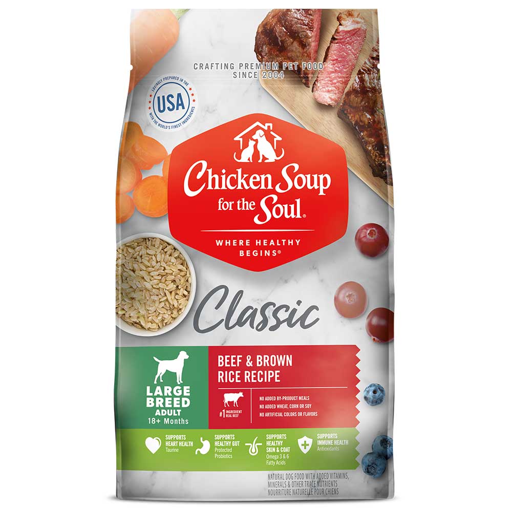 Classic Large Breed Adult Dry Dog Food - Beef & Brown Rice Recipe (front view)