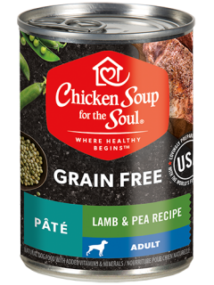 Grain Free Wet Dog Food - Lamb & Pea Recipe Pâté (front view)