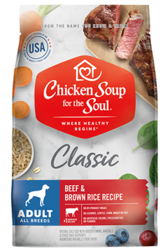 Classic Adult Dry Dog Food - Beef & Brown Rice Recipe front of bag