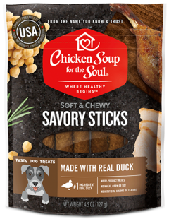 Soft & Chewy Dog Treats - Duck Savory Sticks (front view)