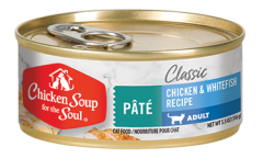 Chicken Soup for the Soul Classic Chicken & Whitefish Recipe Pâté Adult Cat Food (front of can)