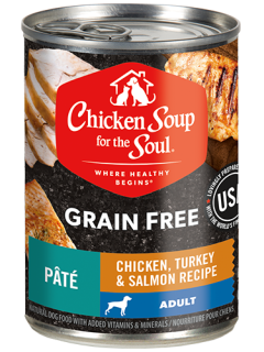 Grain Free Wet Adult Dog Food - Chicken, Turkey & Salmon Recipe Pâté - front view