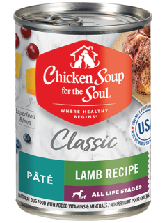 Classic Wet Dog Food - Lamb Recipe Pâté - front of can