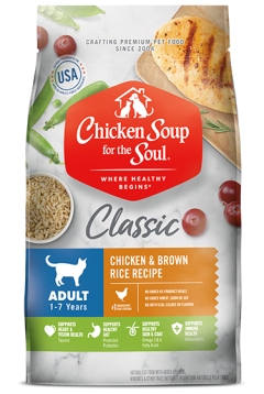 Classic Adult Dry Cat Food - Chicken & Brown Rice Recipe (front of bag)