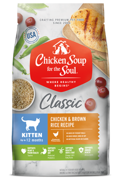 Classic Kitten Dry Cat Food - Chicken & Brown Rice Recipe (front of bag)