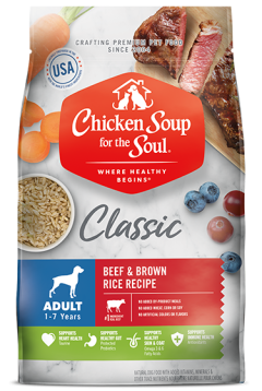 Classic Adult Dry Dog Food - Beef & Brown Rice Recipe (front view of bag)