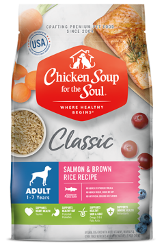 Classic Adult Natural Dry Dog Food - Salmon & Brown Rice Recipe (front of bag))