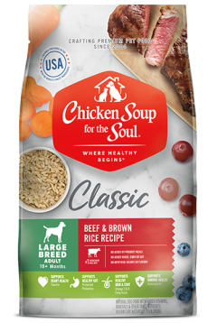 Classic Large Breed Adult Dry Dog Food - Beef & Brown Rice Recipe (front of bag)
