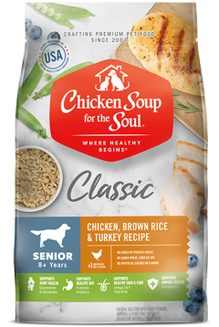 Classic Senior Natural Dry Dog Food - Chicken, Brown Rice & Turkey Recipe (front of bag)