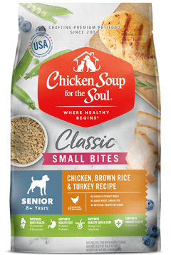 Classic Small Bites Senior Dry Dog Food - Chicken, Brown Rice & Turkey Recipe (front of bag)
